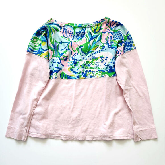 Lilly Pulitzer Girls Pink Long Sleeve Finn Top Size M 6-7 - Picture 2 of 8